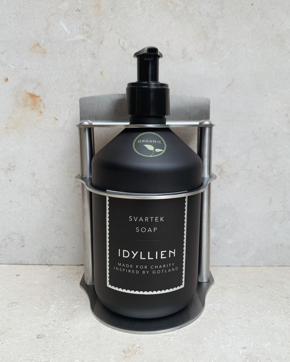 Black hand shop soap dispenser