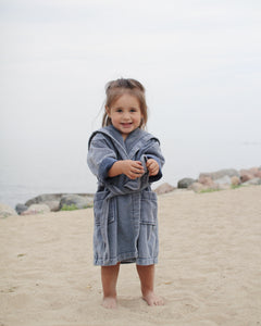 Children's bathrobe eco terry, Denim