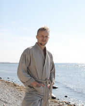 Load image into Gallery viewer, Bathrobe eco terry, sand beige
