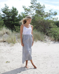 Eco skirt short, blue stripe